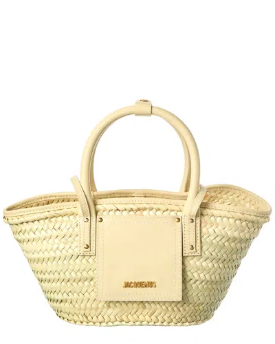 Jacquemus Le Petit Panier Leather Tote In Neutral