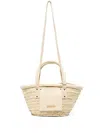 Jacquemus Le Petit Panier Soli Raffia Leather Bag In White