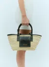Jacquemus Le Petit Panier Soli Interwoven Tote Bag In Black