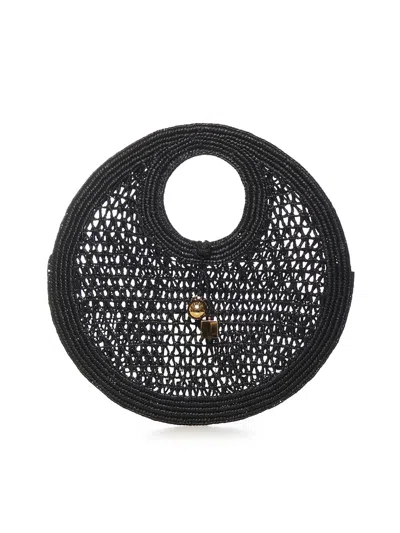 Jacquemus Le Petit Rond Raffia Beach Bag In White