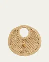 Jacquemus Le Petit Rond Raffia Shoulder Bag In Le Petit Rond Spiaggia