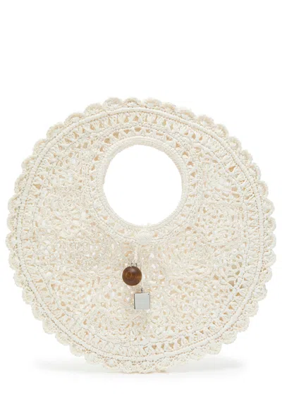 Jacquemus Le Petit Rond Spiaggia Raffia Basket Bag In Yellow