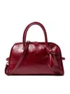Jacquemus Vibrant Red Leather Handbag With Structured Silhouette In Burgundy