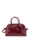 Jacquemus Le Petit Tourism In Shiny Vintage-finished Leather Bags In Red