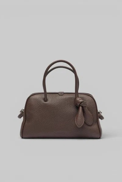 Jacquemus Le Petit Turismo Grained Leather Top Handle Bag In Brown