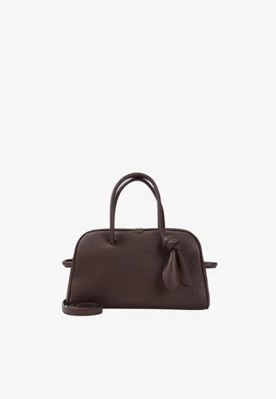 Jacquemus Le Petit Turismo Grained Leather Top Handle Bag In Brown