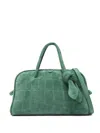 Jacquemus Le Petit Turismo Croc Embossed Suede Bag In Green