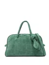 Jacquemus Le Petit Turismo Croc Embossed Suede Bag In Green