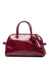 Jacquemus Le Petit Tourism In Shiny Vintage-finished Leather Bags In Red
