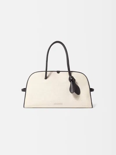 Pre-owned Jacquemus Le Petit Turismo Leather Beige Canvas Shoulder Bag Bag () In Sand
