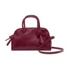 Jacquemus Vibrant Red Leather Handbag With Structured Silhouette In Burgundy