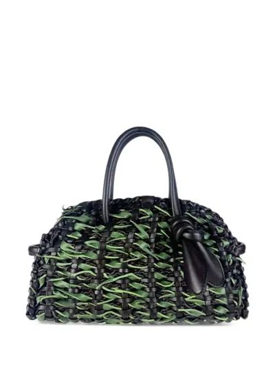 Jacquemus Le Petit Turismo Woven Tote Bag In Green