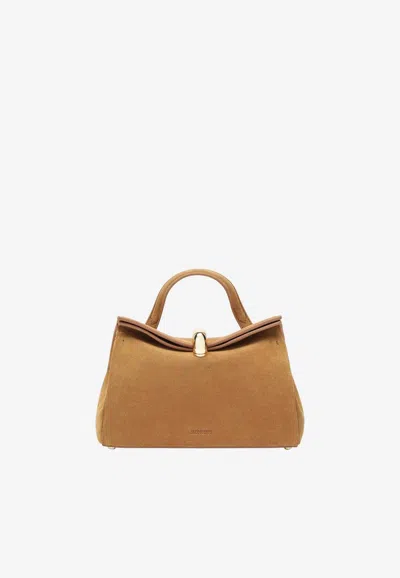 Jacquemus Le Petit Valérie Suede Handbag In Camel
