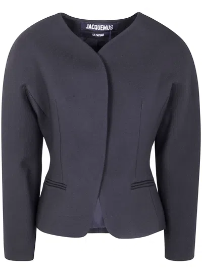 Jacquemus "le Petit Vest Ovalo" Jacket In Gold