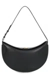 Jacquemus Le Petite Ovalo Leather Shoulder Bag In Black