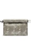 Jacquemus Small Rond Carré Python Print Leather Clutch