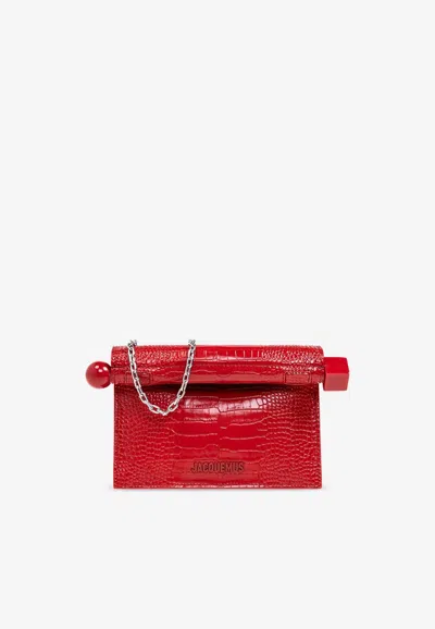 Jacquemus Le Petite Pochette Rond Clutch In Red