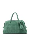 Jacquemus Le Petit Turismo Croc Embossed Suede Bag In Green