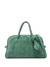 Jacquemus Le Petit Turismo Croc Embossed Suede Bag In Green