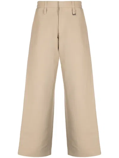 Jacquemus Neutral Straight-leg Cotton-blend Trousers In Neutrals