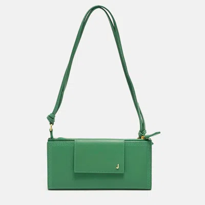 Jacquemus Le Pichoto Green Leather Strap Continental Wallet