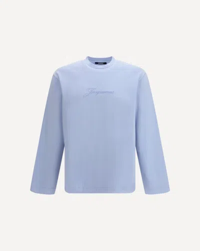 Jacquemus Le Pigmento Long-sleeved Embroidered T-shirt In Blue
