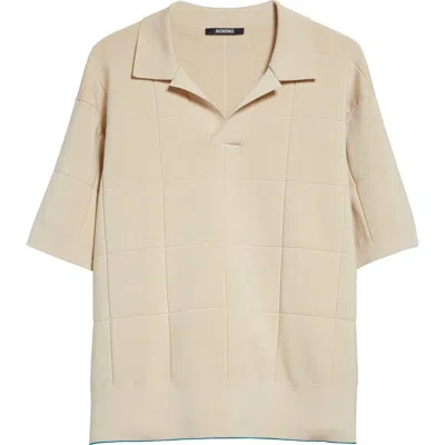 Jacquemus Le Polo Bacino Paneled Polo In Off-white