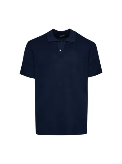 Jacquemus Le Polo Maille Shirt Dark Navy In Black