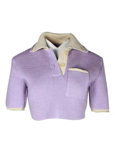 Pre-owned Jacquemus Le Polo Maille Top In Purple