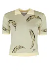 Jacquemus Womens Banana Jacquard Yellow The Marino Banana-print Woven-knitted Polo Top