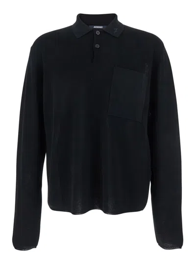 Jacquemus Men Le Polo Tricot In Black