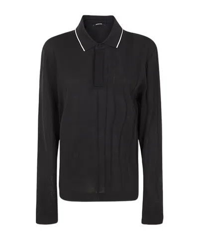 JACQUEMUS JACQUEMUS LE POLO TRICOT FINE KNIT POLO SHIRT