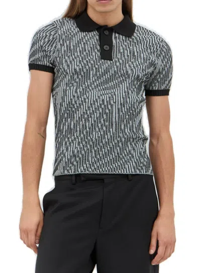 Jacquemus Gray La Casa 'le Polo Zebra' Polo In Multi