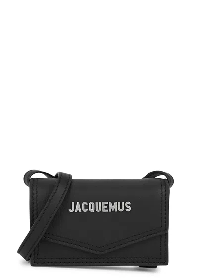 Jacquemus Le Porte Azur Black Leather Cross-body Card Holder