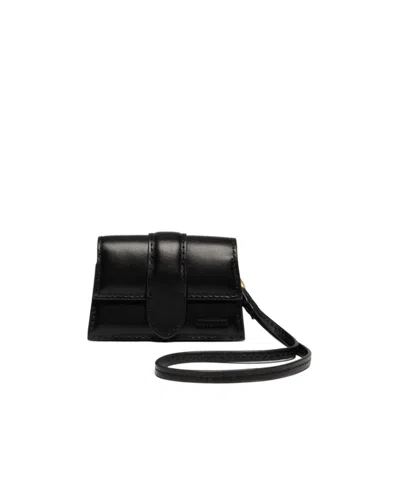 Jacquemus Le Porte Bambino Mini Flap Airpods Case In Black