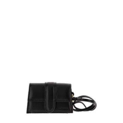Jacquemus Le Porte Bambino Mini Flap Airpods Case In Nero