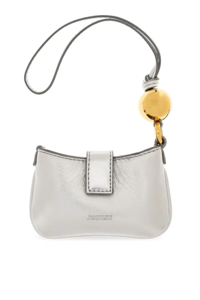 Jacquemus Le Porte Bisou Strapped Pouch In Silver