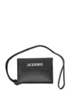 JACQUEMUS LE PORTE BLACK WALLET WITH FRONT METAL LOGO IN LEATHER MAN JACQUEMUS