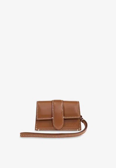 Jacquemus Le Porte Bombino Leather Pouch In Brown