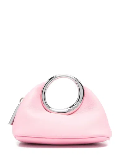 Jacquemus Calino Holder With Carabiner And Metallic Ring In Pink
