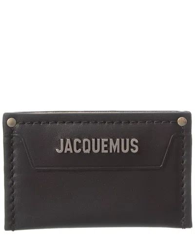 Jacquemus Le Porte Carte Meunier Leather Card Case In Black