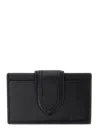 Jacquemus The Bambino Leather Flap Wallet In Black