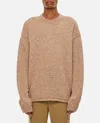 Jacquemus Logo Detailed Knitted Sweater In Beige