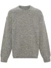 Jacquemus Jacquard Logo Alpaca Sweater In Gray