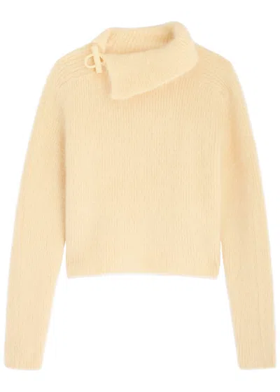 Jacquemus Le Pull Marina Mohair Blend Knit Sweater In Yellow