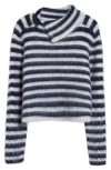 Jacquemus Marina Striped Wool-blend Sweater In Navy