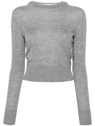 Jacquemus Le Pull Rica Scarf-detail Jumper In Grey