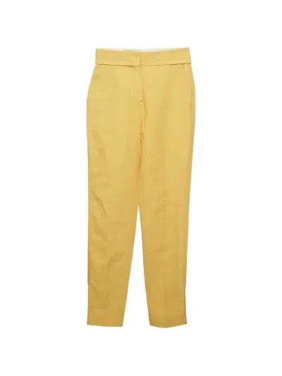 Pre-owned Jacquemus Le Raphia High-waisted Trousers In Yellow