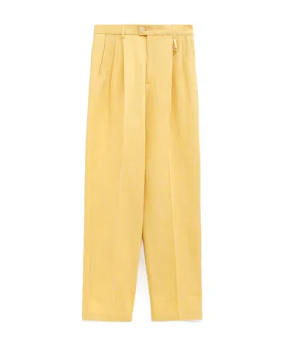 Jacquemus Le Raphia Madeiro Straight-leg Trousers In Yellow