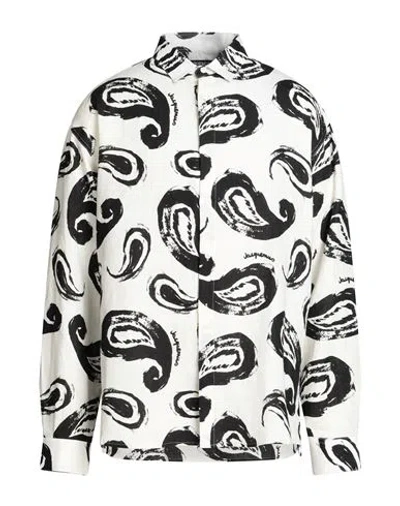 Jacquemus Le Raphia Man Shirt White Size 40 Linen In Multi